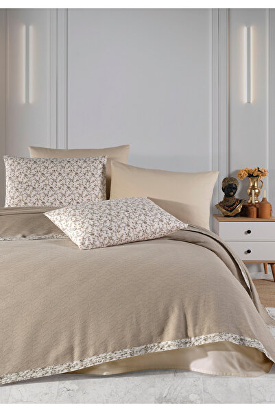 Monolisse 100% Βαμβακερό Olivia Μπεζ Μονό Σετ Πικέ 160 x 230 εκ.