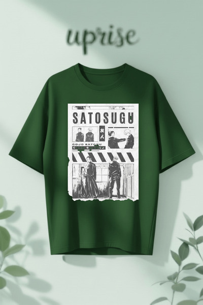 Vordevia Μπλουζάκι Satosugu Gojo Geto από βαμβάκι με στάμπα, oversized