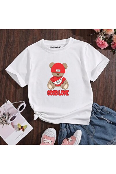 playwear Good Love Bear Best Printed 100% Cotton Crew Neck Παιδικό unisex μπλ...