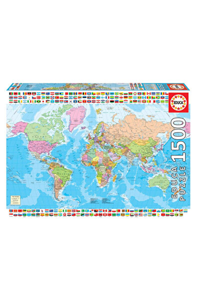 Educa Puzzle 1500 Parça Siyasi Dünya Haritası 18500