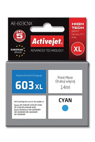 Other ACTIVEJET EPSON 603XL/T03A24 CYAN INK 14ml/AE-603CNX