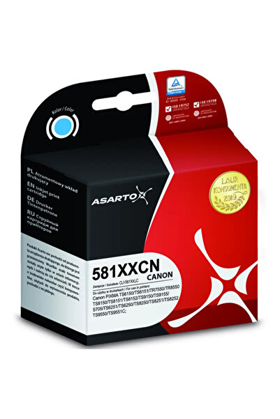 Other Cartuș de cerneală Asarto pentru Canon CLI-581XXLC |   820 str. |   cyan