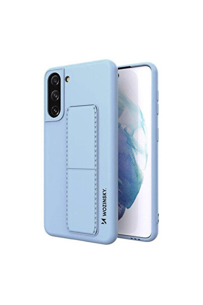WOZINSKY Husă din silicon cu suport pentru Samsung Galaxy S21+ 5G, albastru d...