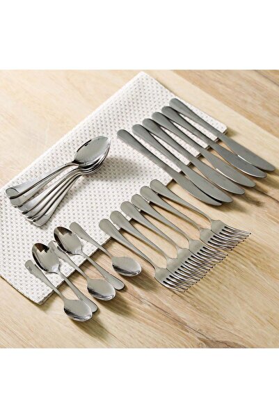 Danube Home Rosmary 24-Piece Cutlery Set Silver - Serve 6