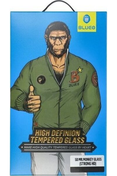 BLUEO Sticlă securizată 5D Mr. Monkey Glass - Apple iPhone 14 Pro negru (Stro...