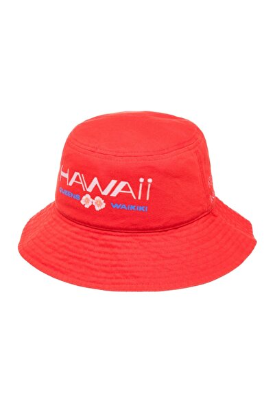 Roxy ΑΤΛΑΣ ΚΑΠΕΛΟ ΤΥΠΟΥ BUCKET ΚΟΚΚΙΝΟ ΠΑΠΑΙΓΙΟΝ S/M