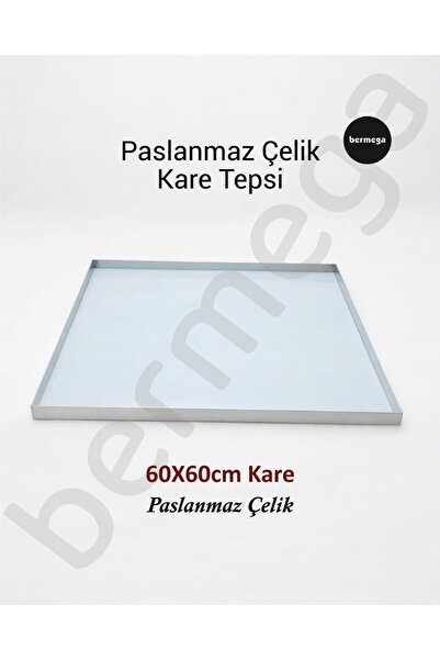 bermega 60x60m Kare Tepsi - 304 Paslanmaz Çelik