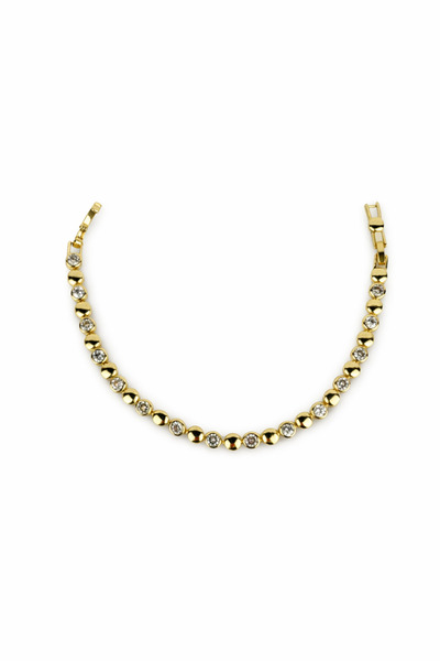 Sacha Accessories Daire Plaka ve Taş Sıralı Bileklik