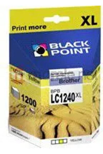Black Point Cartuș de cerneală BPBLC1240Y, înlocuitor pentru Brother LC1240Y