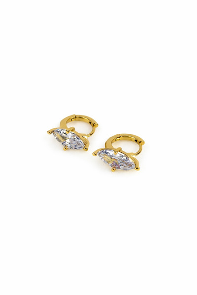Sacha Accessories Oval Taşlı Halka Küpe