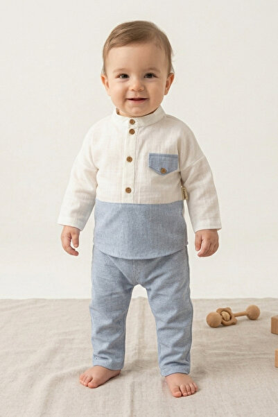 Bebezade Eid-Themed Baby Boy, Bat Long Sleeve Top and Bottom Set