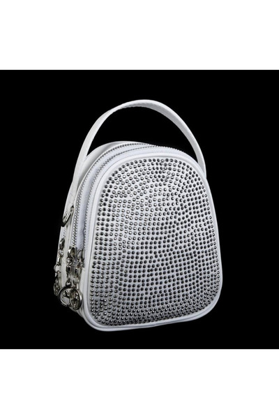 DEV 3 ADAM Nasbag White Mini Women's Crossbody Bag with Three Compartments an...