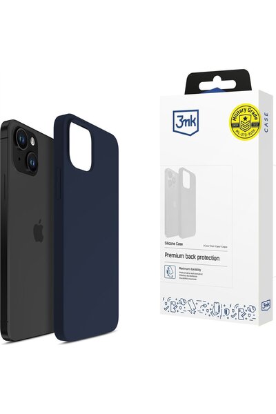 3MK Apple iPhone 15 - Husă de silicon Bleumarin închis
