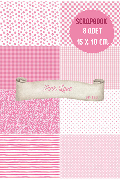 SooPRINT Pembe Temalı Scrapbook Journal Kağıt Seti - Scrapbook / Defter / Aja...