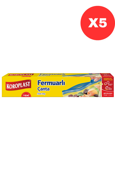 Koroplast Fermuarlı Çanta Büyük Boy 27 Cm* 28 Cm X5