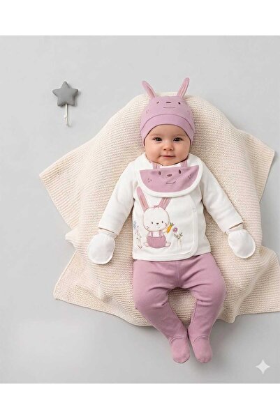 BABY ZUHU Kız Bebek Yenidoğan Hastane Çıkışı 5'li Set