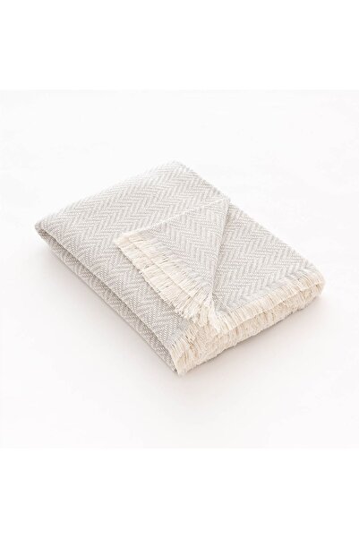 Sofazip Bedspread Kenya 90% recycled cotton, color Light grey 230 x 260 cm