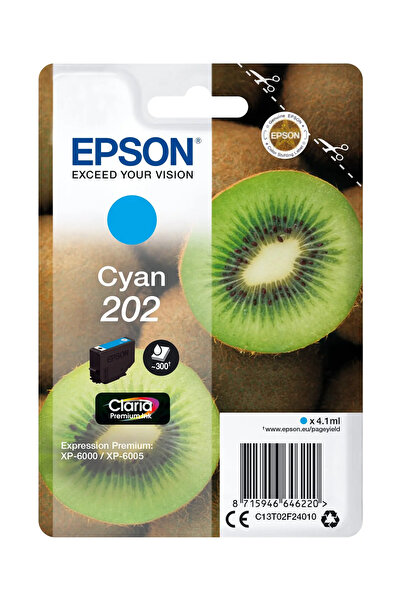 EPSON Φυσίγγιο μελάνης κυανό Claria Premium 202 T 02F2