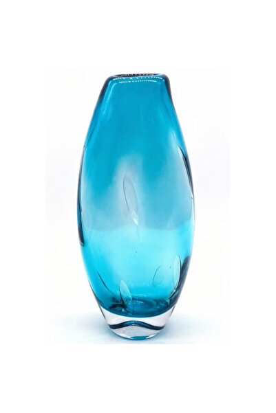 Danube Home New In Mirabella Glass Vase 14X9.5X35 cm -Blue