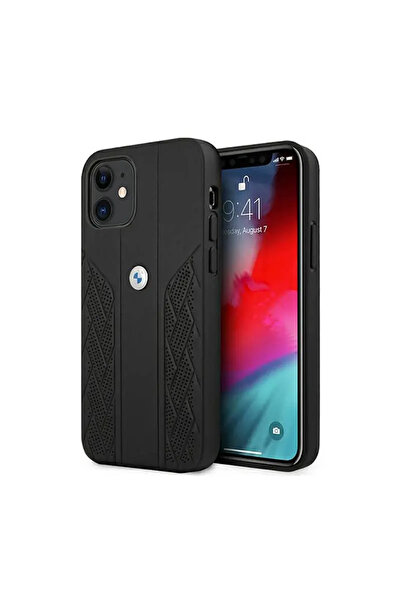 BMW BMHCP12SRSPPK Husă rigidă din piele neagră pentru Apple iPhone 12 mini, p...