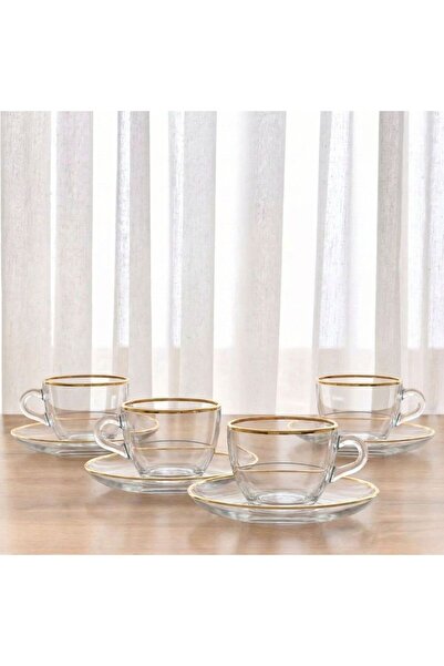 Rakle 4-Piece Tea Cup Glass Set With Saucer 238ml