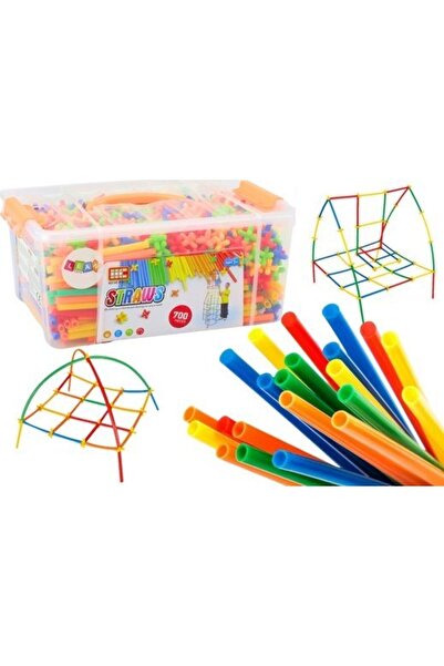 LeanToys Set de bețe de construcție 3D într-o cutie, colorate, 800 bucăți