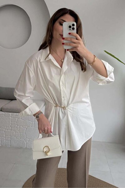 Lijuri Χρυσό Αξεσουάρ Λεπτομερές Πουκάμισο με Κορδόνι 3513