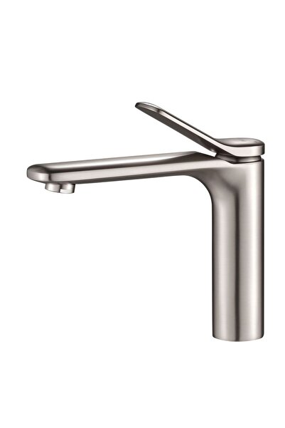 Milano Mita Basin Mixer With Pop Up Waste Brush Nickel