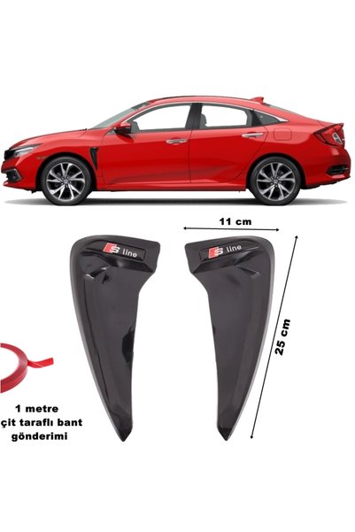 midline S Line Çamurluk Ventil Piano Black Esnek Ürün Siyah 2 adet