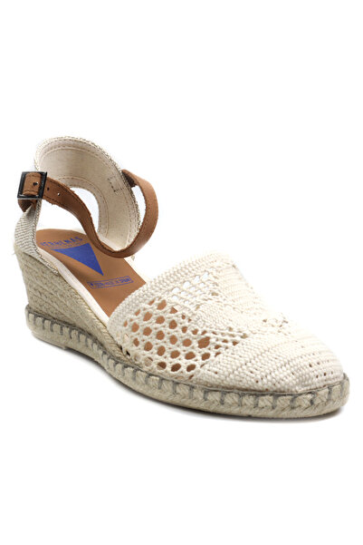 VERBENAS Sandale dama MALENA CROCHET LINO-crem-41