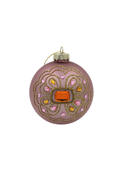 HOUSE OF SEASONS Χριστουγεννιάτικο στολίδι, - Στυλιζαρισμένη λιλά σφαίρα