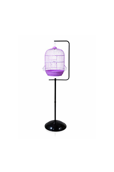 Dayang A309 Purple Bird Cage & PED9910 Black Stand Combo – Stylish Habitat fo...