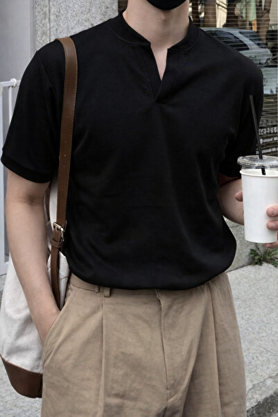 Tarz Cool Ανδρικό μπλουζάκι με γιακά Hakim Basic – Κομψό και άνετο