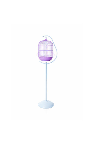 Dayang A309 Purple Bird Cage & PED9930 White Stand Combo – Stylish Habitat fo...