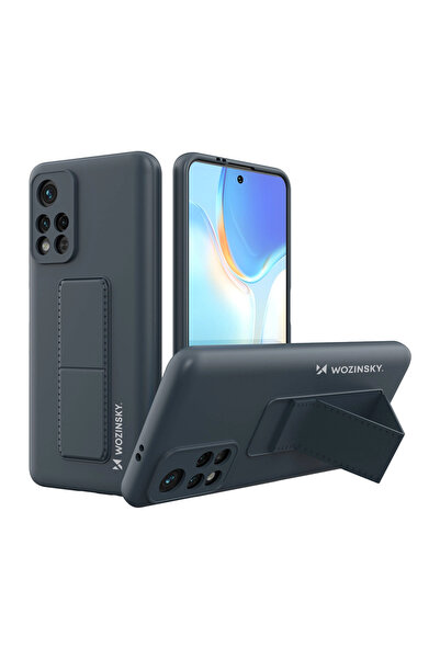 WOZINSKY Husă din silicon cu suport pentru Xiaomi Poco M4 Pro 5G, albastru marin