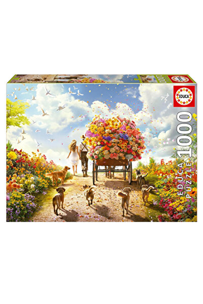 Educa Puzzle 1000 Parça Çiçek Taşıyan Araba 19921