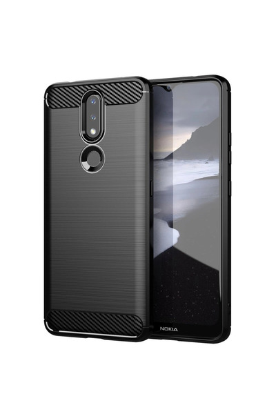 Hurtel Husă din carbon, flexibilă, din TPU pentru Nokia 2.4, negru