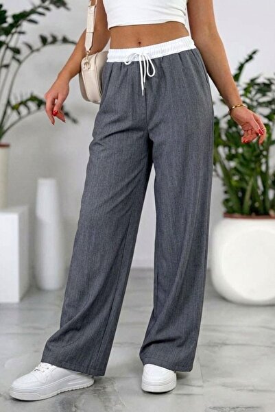 FashionForYou Καθολικό casual παντελόνι Bergen, με λάστιχο, Γκρι, Μέγεθος S/M