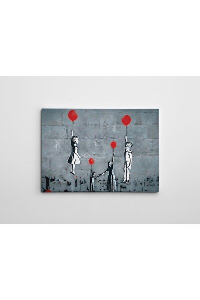 OEM Pictură decorativă Re-Bloom, Banksy, pânză/lemn, gri/alb/roșu, 70 x 100 cm