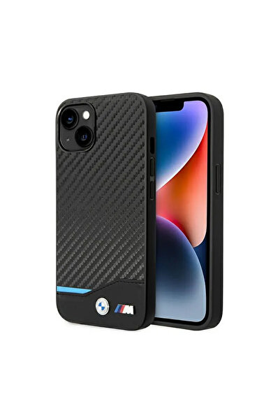 BMW BMHCP14M22NBCK Apple iPhone 14 Plus / 15 Plus black Leather Carbon