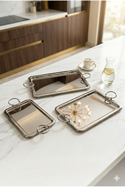 Generic طقم صواني تقديم راقية متعددة الاستخدامات للضيافة اليومية والمناسبات