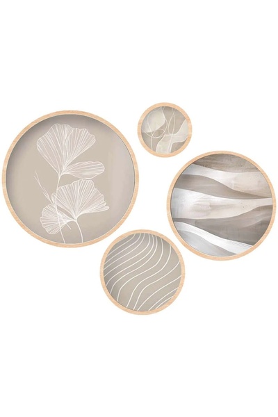 OEM Re-Bloom Decorative Picture Set, 4 pieces, wood, /grey