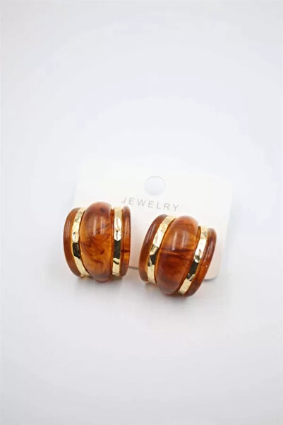 Generic Brand Acrylic Earrings - Brown
