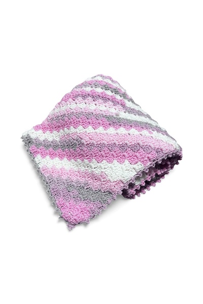 Pafuli Hand Knitted Kuti's Gonca Bebe Batik Baby Blanket Candy Color (90X90 cm)
