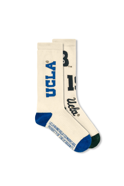 UCLA ROMELOS Πακέτο 2 Πράσινο-Μπλε Μακριές Βαμβακερές Κάλτσες Ζακάρ Standard ...