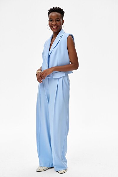 Blue Shadow Pantaloni de damă Florence albastru deschis 44
