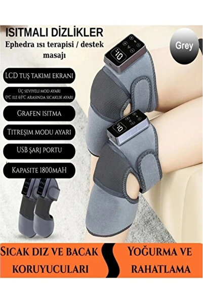 pamukia 2 Adet Şarjlı Isıtmalı Diz Masaj Aleti – Titreşimli Fizyoterapi Dizlik | Diz Omuz Kol Bacak