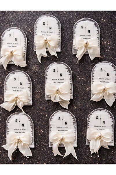 Burcdesigngift Kişiye Özel Pleksi Magnet – Nişan & Söz Hediyelik 10 Adet