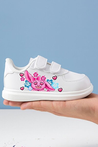 archiepet Hearted Eye Pink Cute Anime Character Printed Sneakers pentru fete