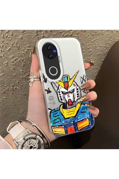 CASEVIBE حافظة حماية متوافقة مع هاتف Vivo V50 بتصميم روبوت أنيق للرجال